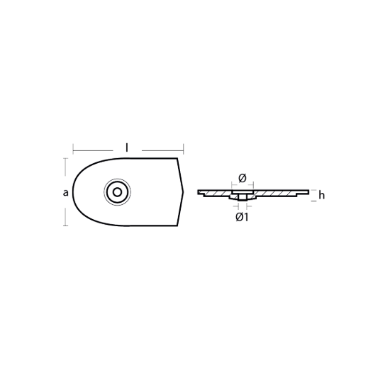 Yamaha lower casing anode - Placchetta per motori Yamaha