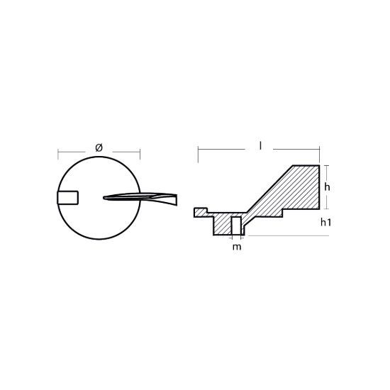 Yamaha Trim Tab anode - Pinna per fuoribordo Yamaha