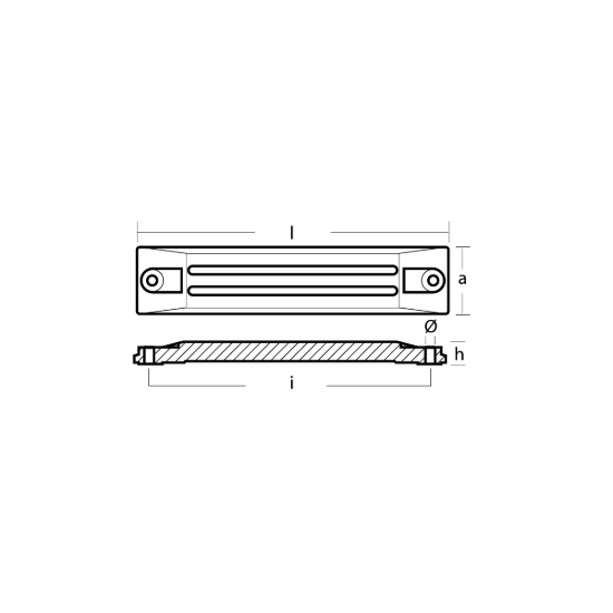 Honda large bar anode for stern bracket - Anodo per supporto motore Honda