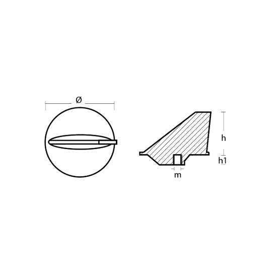 Honda trim tab anode - Pinna per motori Honda