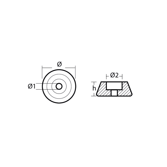 Kamewa small washer anode - Rondella piccola per motori Kamewa