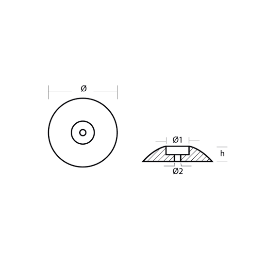 Disc anode single Ø70mm