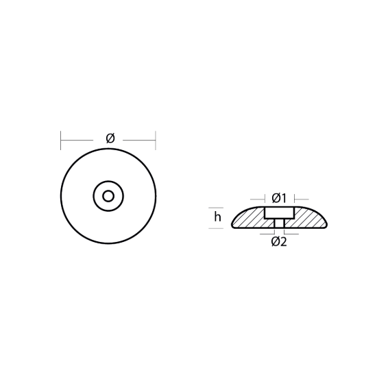 Disc anode single Ø110mm Heavy