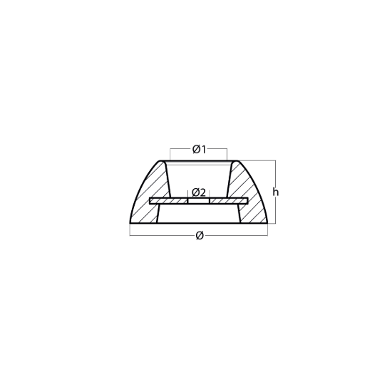 Disc anode single Ø70mm with steel insert