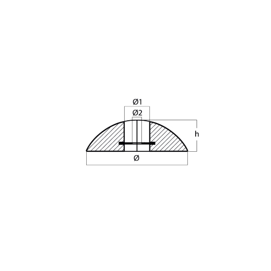 Disc anode single Ø140mm with steel insert