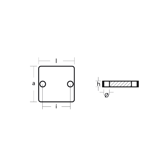 Plate for Flaps 64x64x10 H.C.50