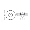 Disc anode for Stern 140*30 compl. w. plug, pad&bolt