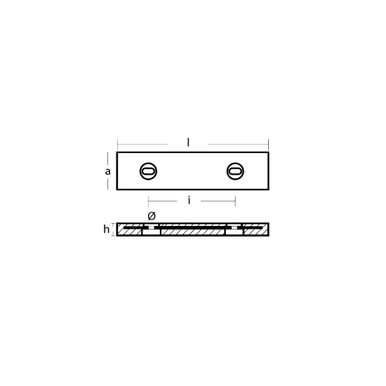 Bolt-on anode for Hull 151x69x25 H.C.75