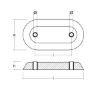 USA plate series 216x106x28 H.C.127 with inserts (bushings)