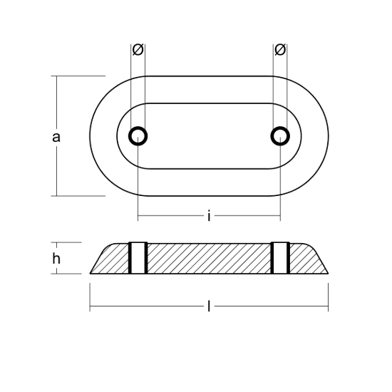 USA plate series 216x106x28 H.C.127 with inserts (bushings)