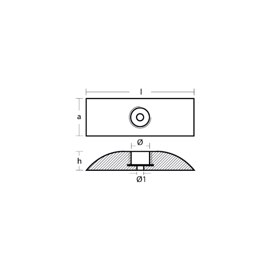 Plate for Stern CAP series 230x80h40 1hole