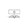 Plate for Stern CAP series 230x80h40 1hole complete with hardware