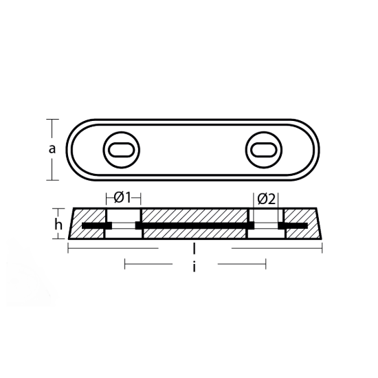 Bolt-on Bar Anodes Vetus 290x55x30 H.C. 200