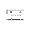 Bolt-on bar commercial anode 455X100X40 H.C. 230