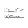 Bolt on anode Naca series 370x79x38 H.C.150