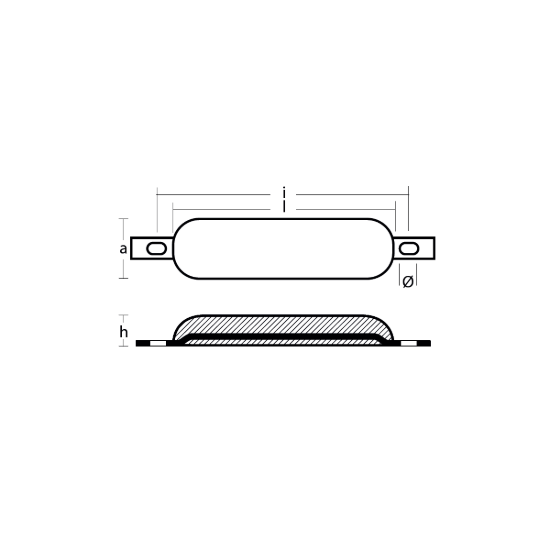 Bolt on anode with slotted holes H.C. 355