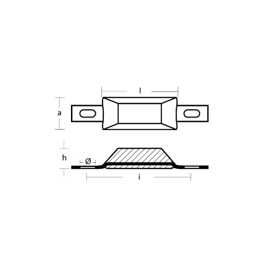 Scandinavian type bolt-on anode 0,25 kg