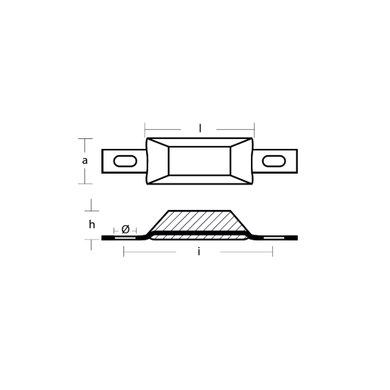 Scandinavian type bolt-on anode 0,26kg