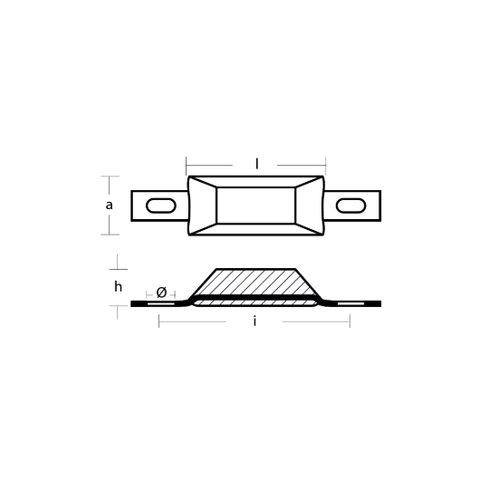 Scandinavian type bolt-on anode 5,5kg