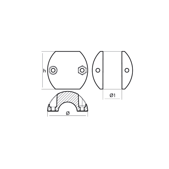 Shaft anode USA type  Ø 50mm