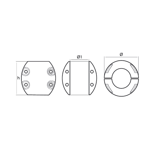 Shaft anode USA type Ø 63,5 mm