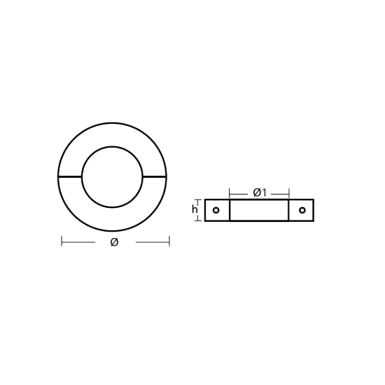 Slim type  Shaft collar Ø 38mm