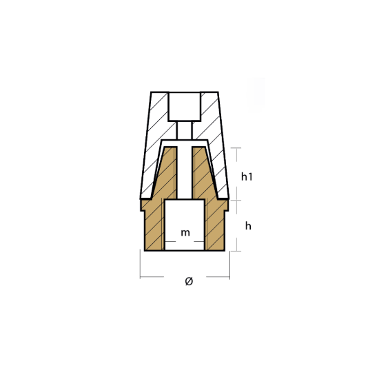 Beneteau propeller anode for shaft Ø30  compl w. Brass
