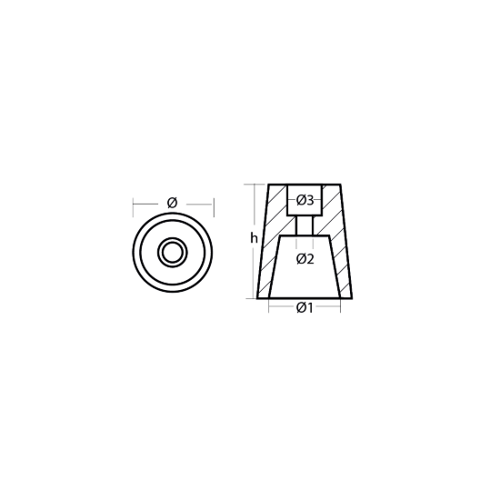 Radice propeller anodes conical type