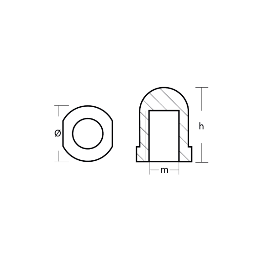 Propeller Nut internal thread 20X2