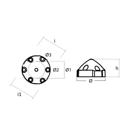 Compatible Max Prop - 6 holes prop anode MP63R