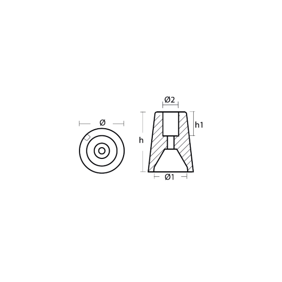 Ferretti propeller anode for shaft Ø55-70