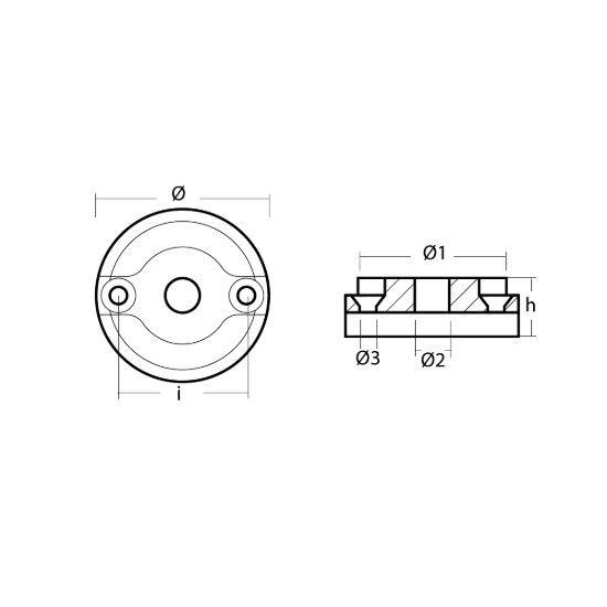 Vetus small collar anode for KGF35 and 55