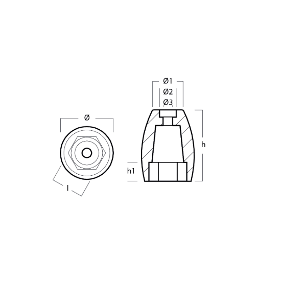 Propeller nut USA type , replacement zinc only
