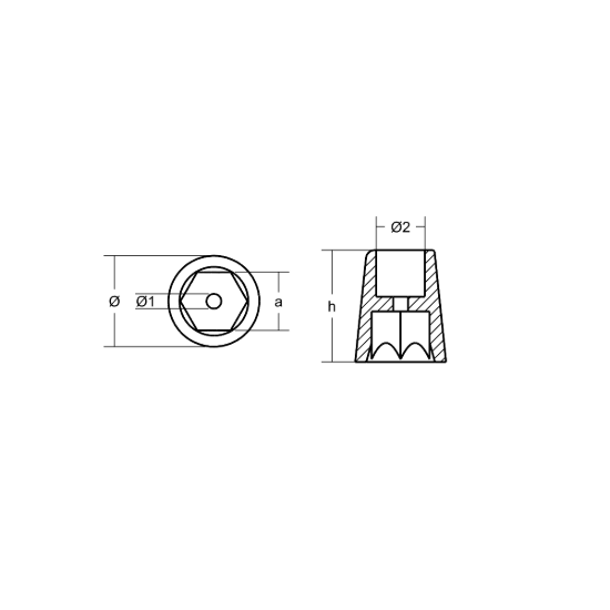 CMC MARINE  bow thruster propeller anode