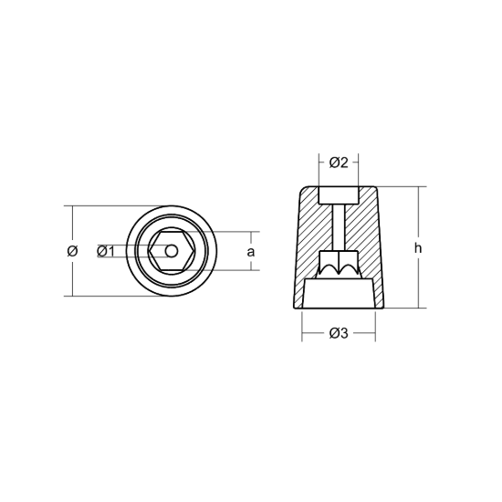 Thruster propeller anode