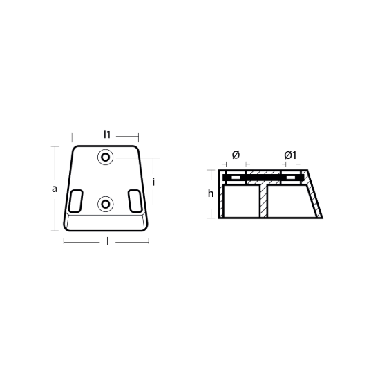 OMC Gimbal plate anode - Anodo per supporto motore OMC