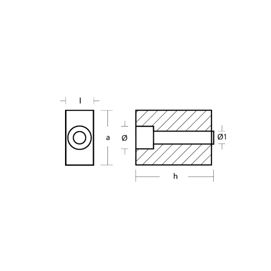 Johnson-Evinrude Transom Bracket - Anodo per supporto motore Johnson - Evinrude