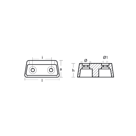 OMC small block Anode - Anodo per piede poppiero OMC