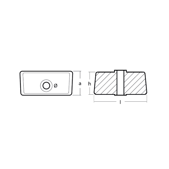 Johnson-Evinrude Gearcase Anode - Anodo a cubo per motori Omc-Johnson-Evinrude