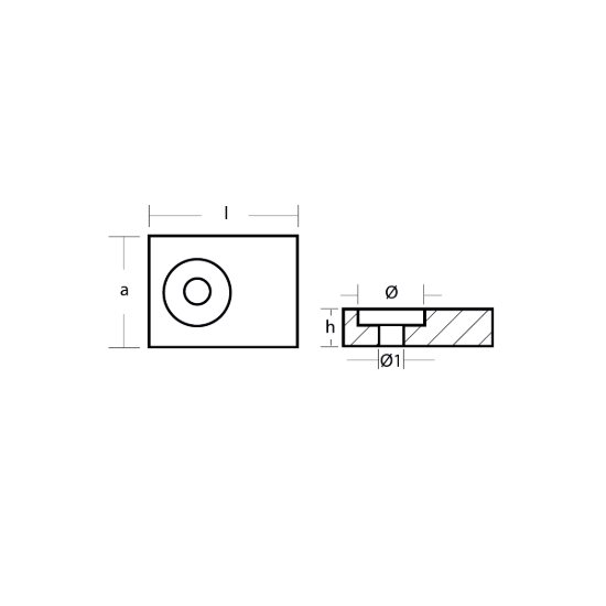 Johnson - Evinrude small block anode - Piastrina per fuoribordo Johnson Evinrude