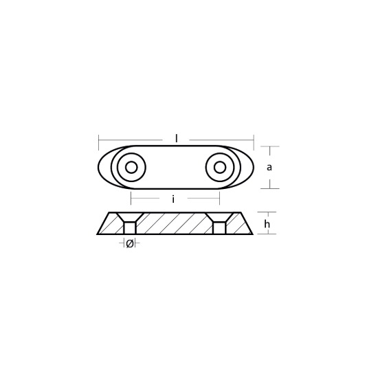 Johnson - Evinrude Gearcase anode - Piastrina per fuoribordo Johnson - Evinrude