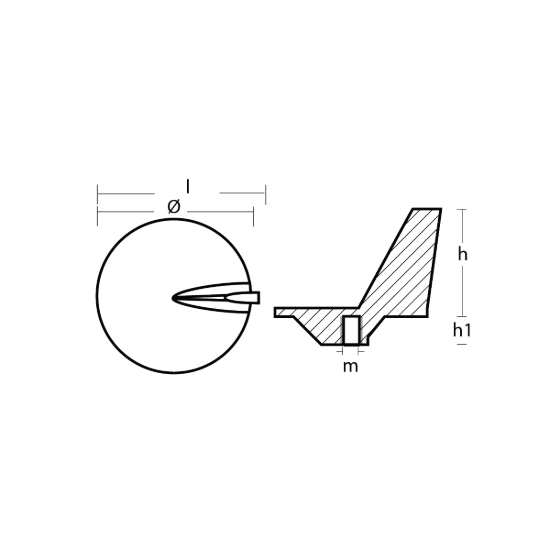 Mercury Racing Trim Tab anode - Pinna per motori con elica grande