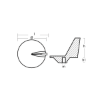 Mercury Racing Trim Tab anode - Pinna per motori con elica grande