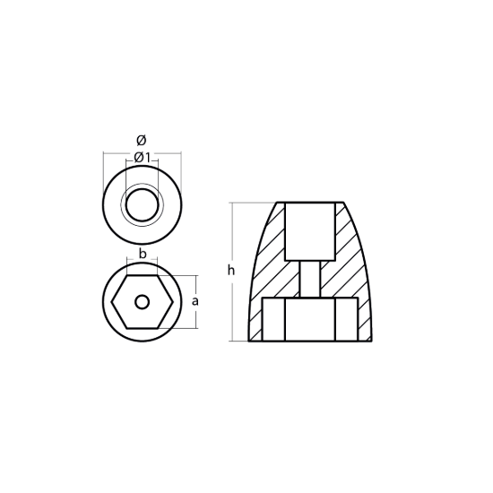 Mercruiser propeller nut anode  - Ogiva per motore Mercruiser