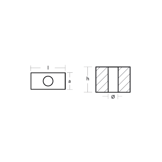Mercury cube anode - Anodo a cubo Mercury