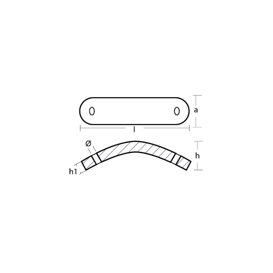 Selva curved anode plate for engine - Piastrina curva per motori Selva