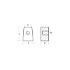 Selva cube anode with hole - Anodo a cubo con foro