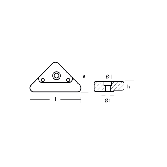 Volvo Penta triangle anode plate - Anodo triangolare Volvo Penta