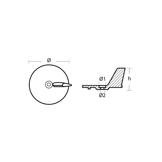 Yamaha Trim Tab anode - Pinna per fuoribordo Yamaha