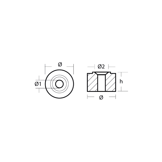 Yamaha button anode for engines - Rondella per motori Yamaha
